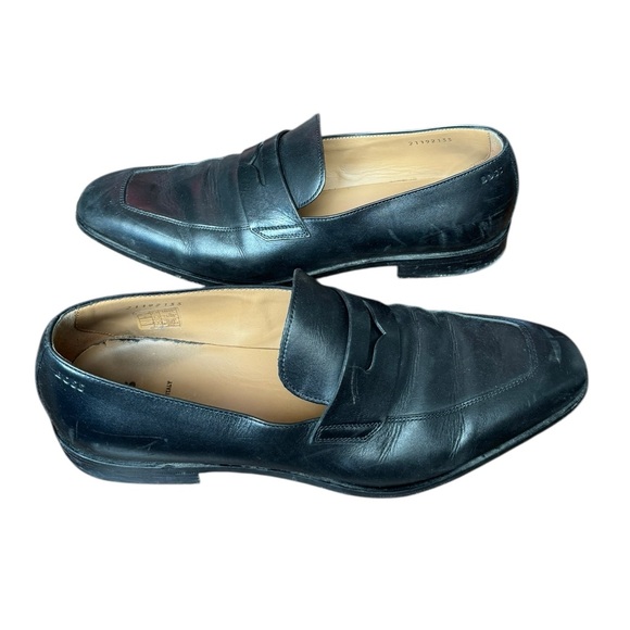 Boss Men\'s Classic Black Leather Slip-Ons Loafers Size 9 main image 7
